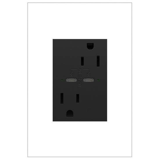 Pass And Seymour 3M 6A 30W USB-Power Delivery C/C 15A Receptacle Graphite (ARTRUSB15PD30G4)