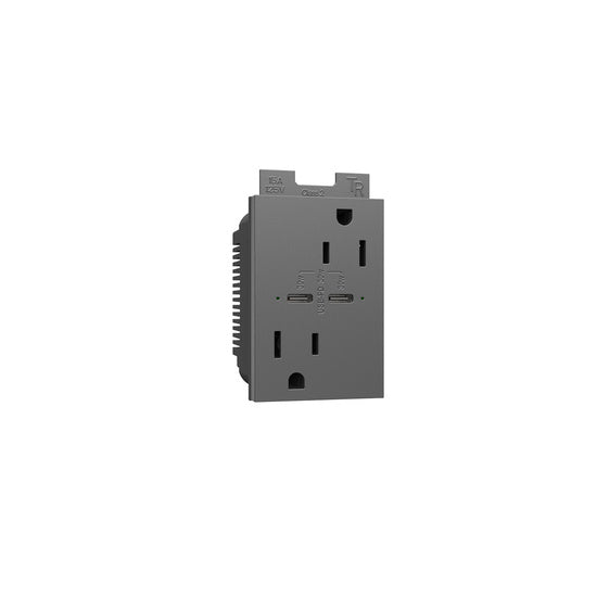 Pass And Seymour 3M 6A 30W USB-Power Delivery C/C 15A Receptacle Magnesium (ARTRUSB15PD30M4)
