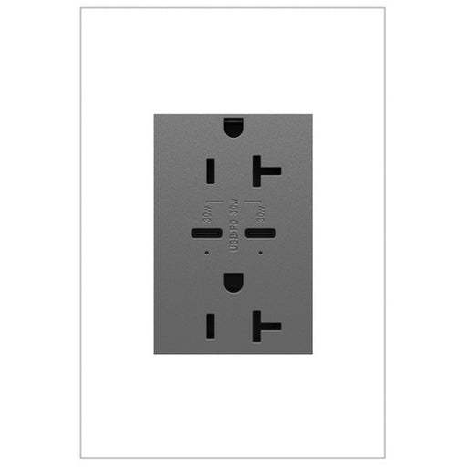 Pass And Seymour 3M 6A 30W USB-Power Delivery C/C 20A Receptacle Magnesium (ARTRUSB20PD30M4)