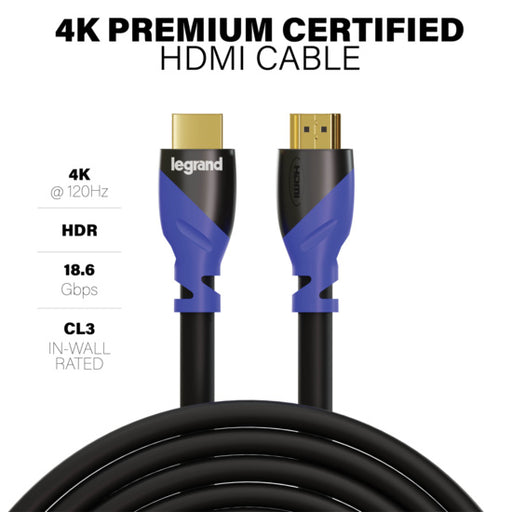 Pass and Seymour 4K Premium Certified HDMI Cable 3M 10-Pack  (AC4K3MBK10)