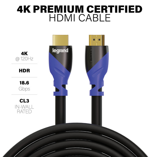 Pass and Seymour 4K Premium Certified HDMI Cable 3M  (AC4K3MBK)