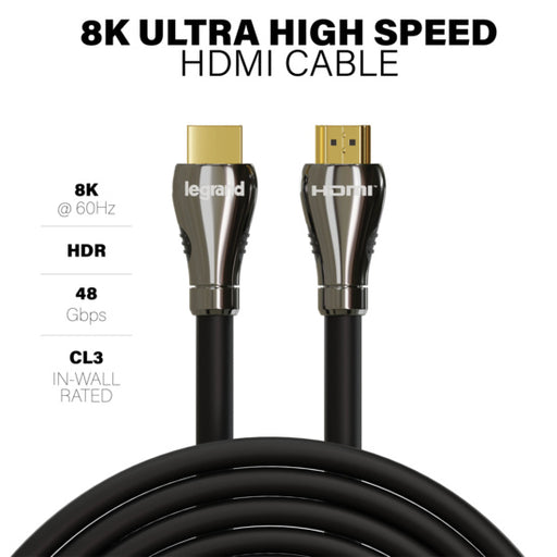 Pass and Seymour 8K Ultra High Speed HDMI Cable 1M  (AC8K1MBK)