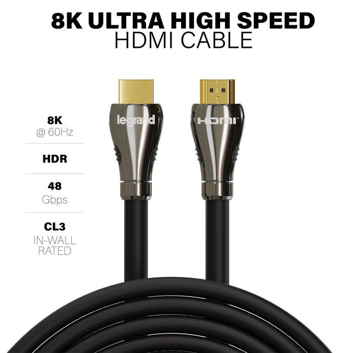 Pass and Seymour 8K Ultra High Speed HDMI Cable 2M  (AC8K2MBK)