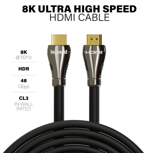Pass and Seymour 8K Ultra High Speed HDMI Cable 4M  (AC8K4MBK)