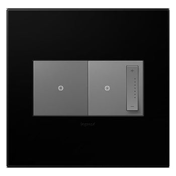Pass And Seymour Adorne Black Ink 2-Gang Wall Plate (AWP2GNK4)