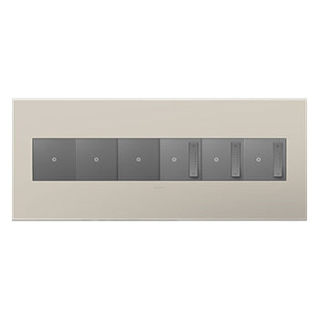 Pass And Seymour Adorne Greige 6-Gang Wall Plate (AWP6GGG1)