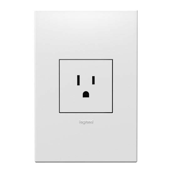 Pass and Seymour Adorne Tamper-Resistant Single Outlet 15A White  (ARTR151W10)