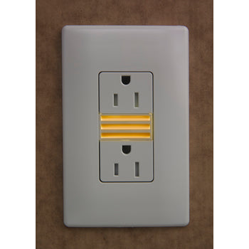 Pass And Seymour Amber Nightlight And 2 15A Tamper-Resistant (NTL885TRAMBERW)