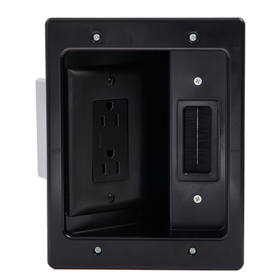 Pass And Seymour Black Flat Panel Recessed Wall Plate (HT2102BKV1)