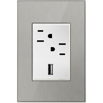 Pass And Seymour Brush Stainless 1-Gang 3-Module Wall Plate (AWM1G3MS4)