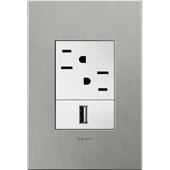 Pass And Seymour Brushed Stainless Steel 1-Gang 3-Module Wall Plate (AWC1G3BS4)