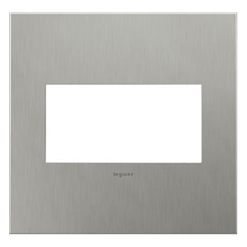 Pass And Seymour Brushed Stainless Steel 2-Gang Wall Plate (AWC2GBS4)