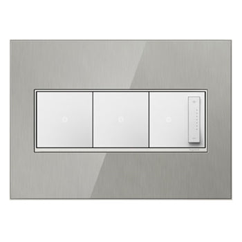 Pass And Seymour Brushed Stainless 3-Gang Wall Plate (AWM3GMS4)