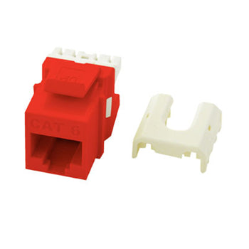 Pass And Seymour CAT6 Quick/Click A/B Keystone Connector Red (WP3476RE)