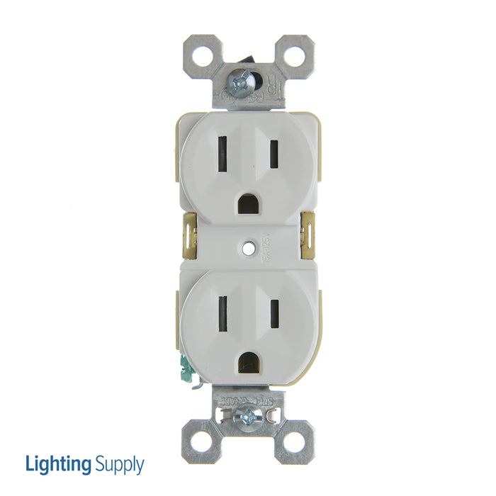 Pass And Seymour Commercial Receptacle Duplex 15A 125V Back And Side Wire White (TR5252W)