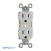 Pass And Seymour Commercial Receptacle Duplex 15A 125V Back And Side Wire White (TR5252W)