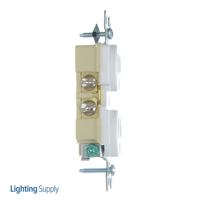 Pass And Seymour Commercial Receptacle Duplex 15A 125V Back And Side Wire White (TR5252W)
