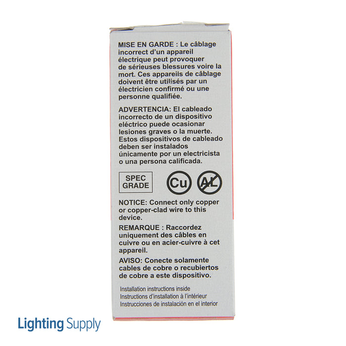 Pass And Seymour Commercial Receptacle Duplex 15A 125V Back And Side Wire White (TR5252W)