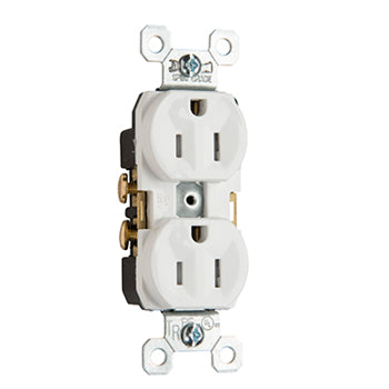 Pass And Seymour Commercial Receptacle Duplex 15A 125V Back And Side Wire White (TR5252W)