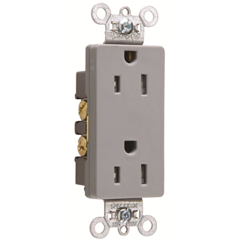 Pass And Seymour Commercial Tamper-Resistant Decorator Receptacle 15A125V Back And Side Wire Gray (TR26252GRY)