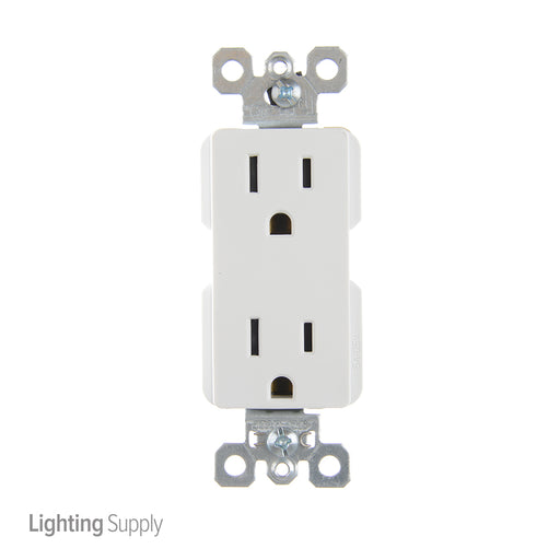 Pass And Seymour Commercial Tamper-Resistant Decorator Receptacle 15A125V Back And Side Wire White (TR26252W)