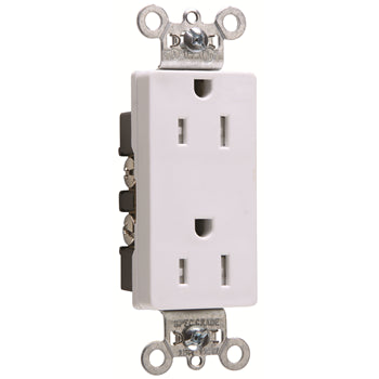 Pass And Seymour Commercial Tamper-Resistant Decorator Receptacle 15A125V Back And Side Wire White (TR26252W)