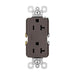 Pass And Seymour Commercial Tamper-Resistant Decorator Receptacle 20A 125V Back And Side Wire Brown (TR26352)