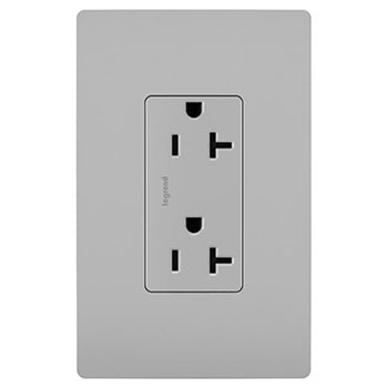 Pass And Seymour Commercial Tamper-Resistant Decorator Receptacle 20A 125V Back And Side Wire Gray (TR26352GRY)