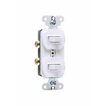 Pass And Seymour Combination 2 Switches 1P 20A 120/277V White (670WG)