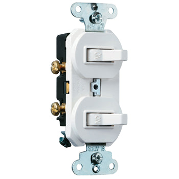 Pass And Seymour Combination 2 Switch 1P And 3-Way 15A 120/277V White (696WG)