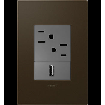 Pass And Seymour Compact FPC Wall Plate Bronze (AD1WPBR)