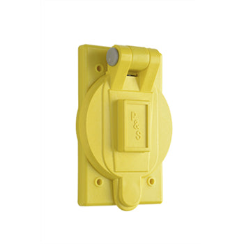 Pass And Seymour Corrosion-Resistant 20/30 Turnlok Flip Lid Receptacle Cover Yellow (7425Y)