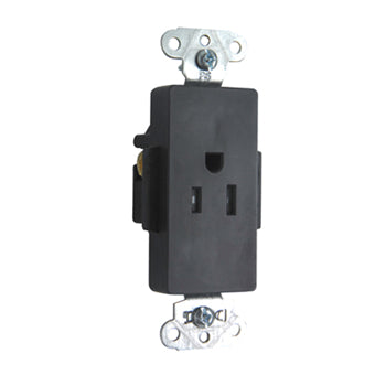 Pass And Seymour Decorator Receptacle Single Tamper-Resistant 15A/125V Black (TR26261BK)
