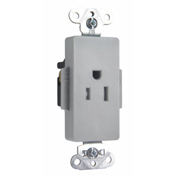 Pass And Seymour Decorator Receptacle Single Tamper-Resistant 15A/125V Gray (TR26261GRY)