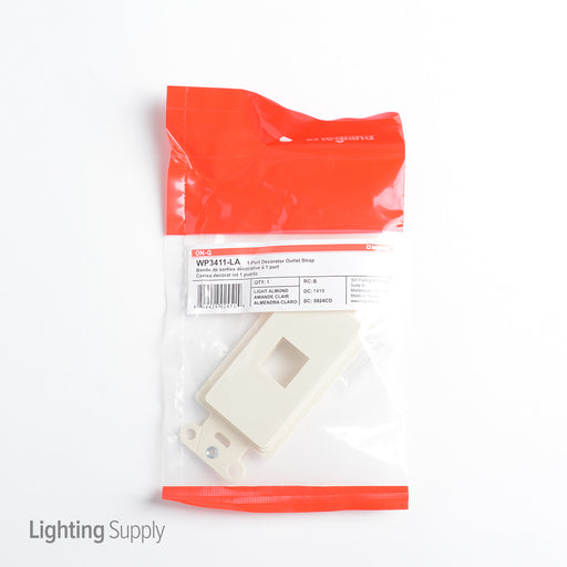 Pass And Seymour Decorator Outlet Strap 1 Port Light Almond (WP3411LA)