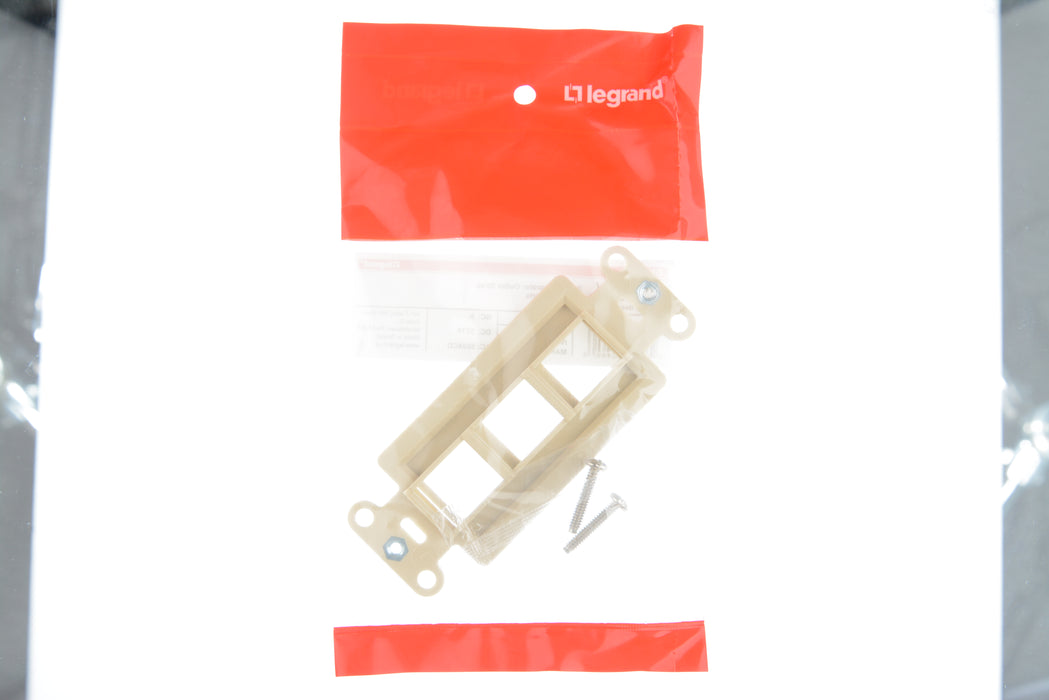 Pass And Seymour Decorator Outlet Strap 3-Port Ivory (WP3413IV)
