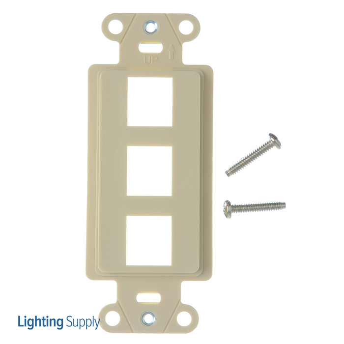Pass And Seymour Decorator Outlet Strap 3-Port Ivory (WP3413IV)