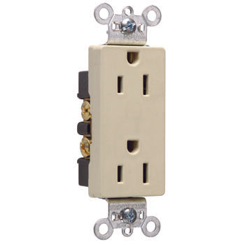 Pass And Seymour Decorator Receptacle 15A 125V Side And Back Wire Ivory (26252I)