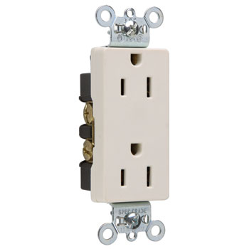 Pass And Seymour Decorator Receptacle 15A 125V Side And Back Wire Light Almond (26252LA)