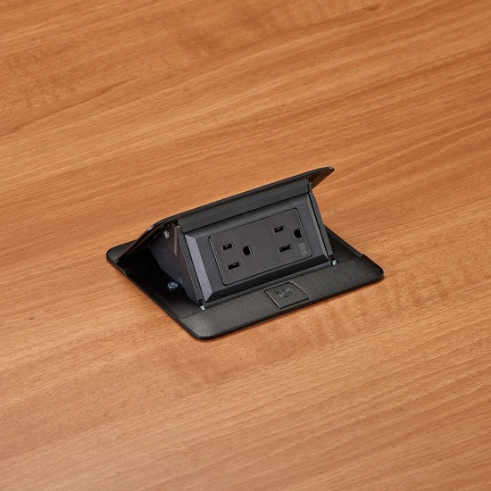 Pass And Seymour deQuorum Flip-Up Field Wired With 15A Receptacle Black (DQFF15BK)