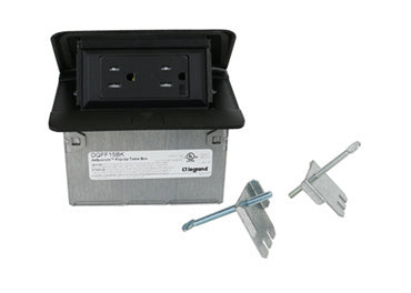 Pass And Seymour deQuorum Flip-Up Field Wired With 15A Receptacle Black (DQFF15BK)