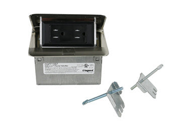 Pass And Seymour deQuorum Flip-Up Field Wired With 15A Receptacle Stainless Steel (DQFF15ST)