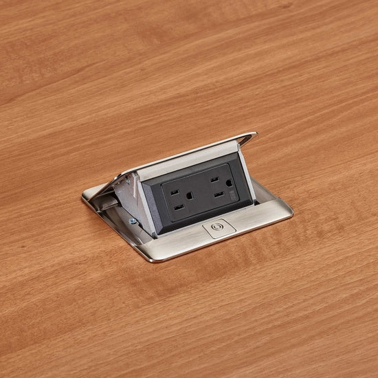 Pass And Seymour deQuorum Flip-Up Field Wired With 15A Receptacle Stainless Steel (DQFF15ST)