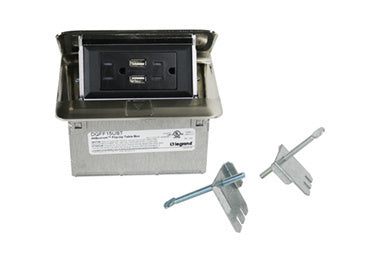 Pass And Seymour deQuorum Flip-Up Field Wired With 15A USB Stainless Steel (DQFF15UST)