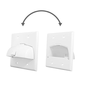Pass And Seymour Double Gang Hinged Bull Nose Wall Plate Black (WP9002BK)