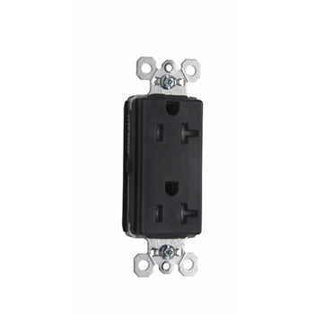 Pass And Seymour Duplex Decorator Receptacle Tamper-Resistant 20A 125V Black (PTTR26362BK)