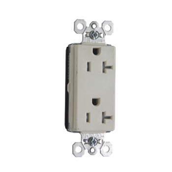 Pass And Seymour Duplex Decorator Receptacle Tamper-Resistant 20A 125V Light Almond (PTTR26362LA)