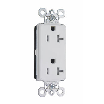 Pass And Seymour Duplex Decorator Receptacle Tamper-Resistant 20A 125V White (PTTR26362W)