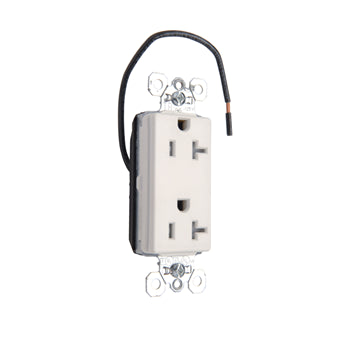 Pass And Seymour Duplex Decorator Receptacle Tamper-Resistant Split Circuit 20A 125V White (PTTR26362SCW)