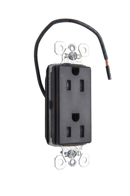Pass and Seymour Duplex Decorator Receptacle Tamper-Resistant Sc 15A 125V Black  (PTTR26262SCBK)
